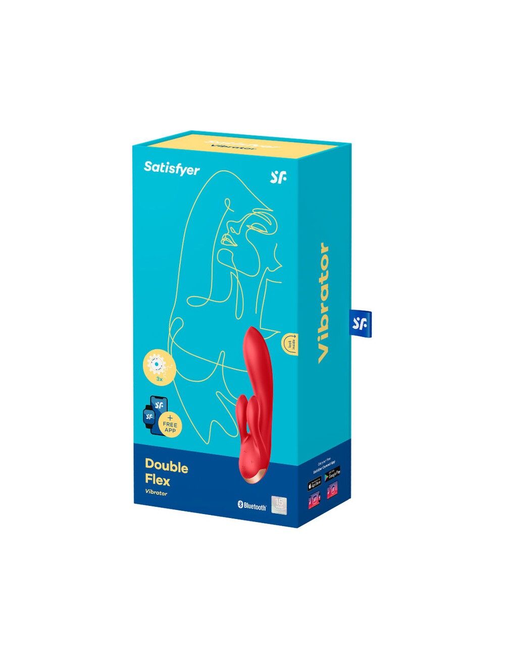 Смарт вібратор кролик із подвійним відростком Satisfyer Double Flex Red