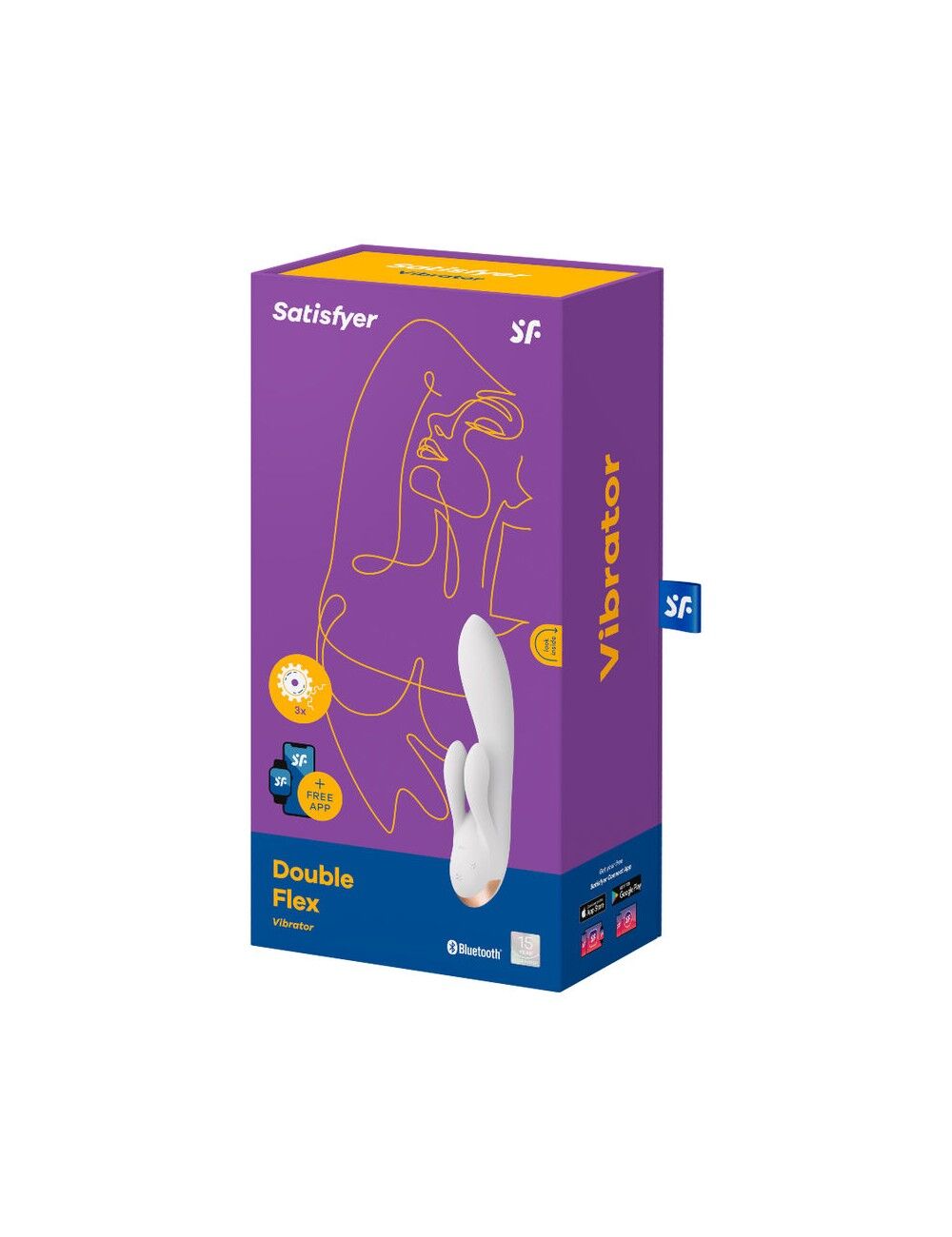 Смарт вібратор-кролик із подвійним відростком Satisfyer Double Flex White